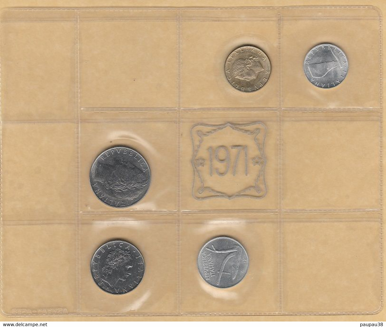 N° 74 - MONNAIES ITALIE SET 1971 - 5 MONNAIES - Set Fior Di Conio