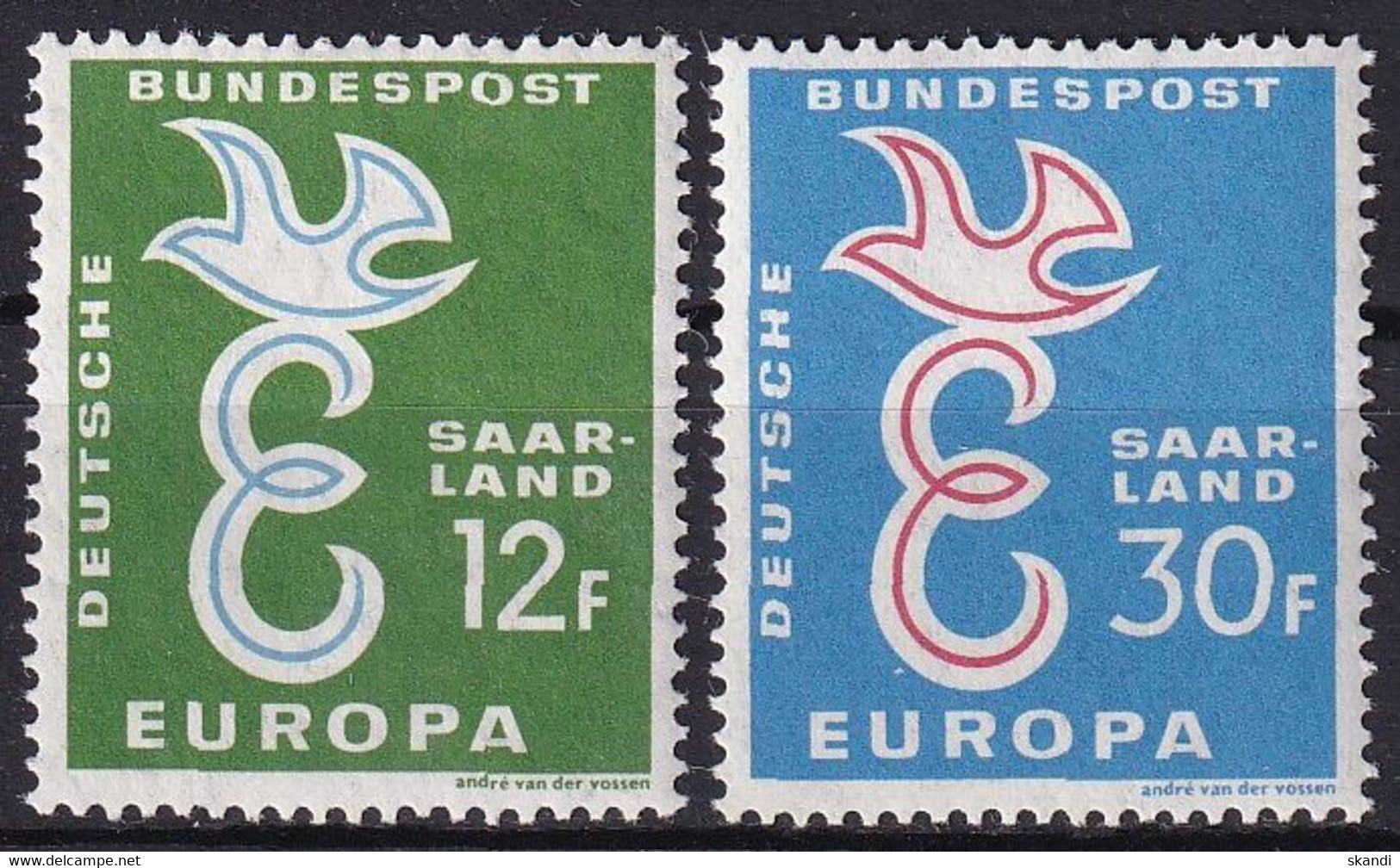 SAARLAND 1958 Mi-Nr. 439/40 ** MNH - CEPT - 1958