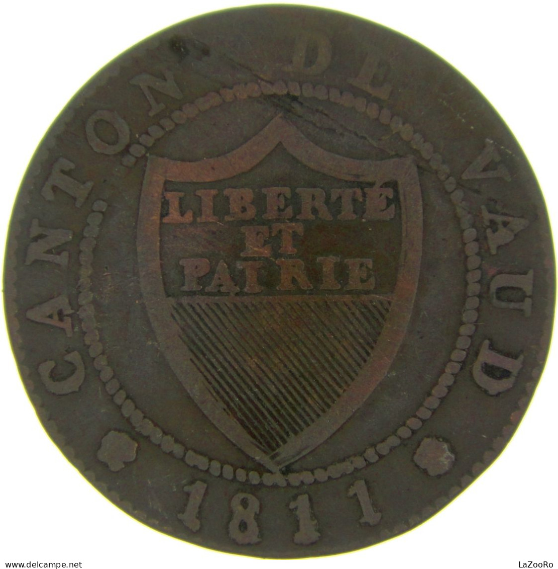 LaZooRo: Switzerland VAUD 1/2 Batzen 1811 VF - Silver - Waadt