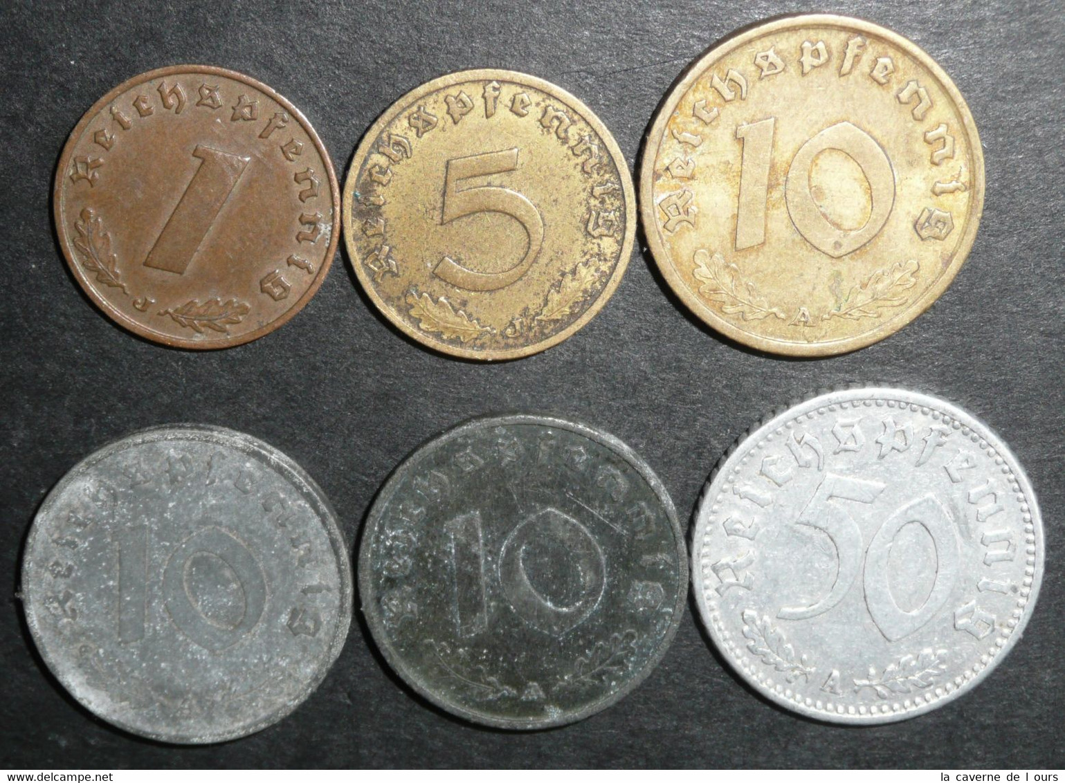 Rare Lot De 6 Pièces De Monnaies Allemandes, Deutsches Reich 1938 1941 1943 - Colecciones