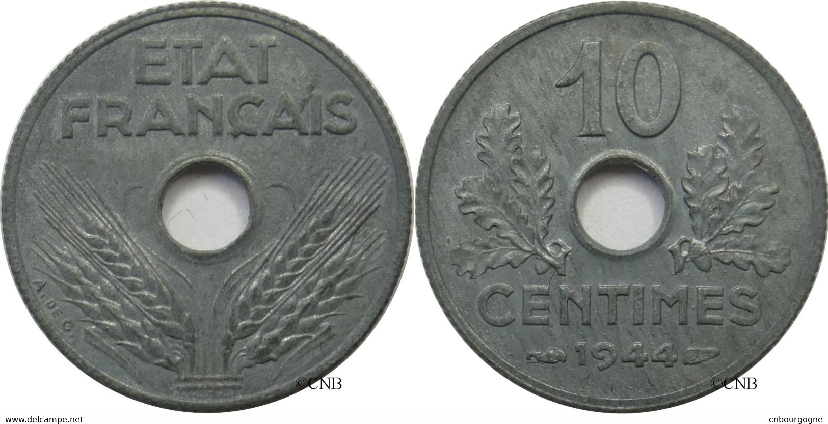 France - État Français - 10 Centimes État Français Petit Module 1944 - SUP/AU58 - Fra4761 - 10 Centimes