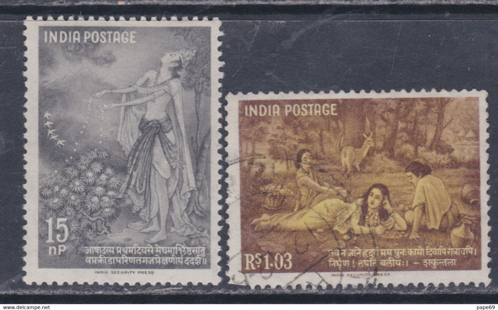 Inde N° 117 X + 118 O : Hommage Au Poète Kalidasa Les 2 Valeurs  Trace De Charnière Et Oblitérée  Sinon TB - Unused Stamps