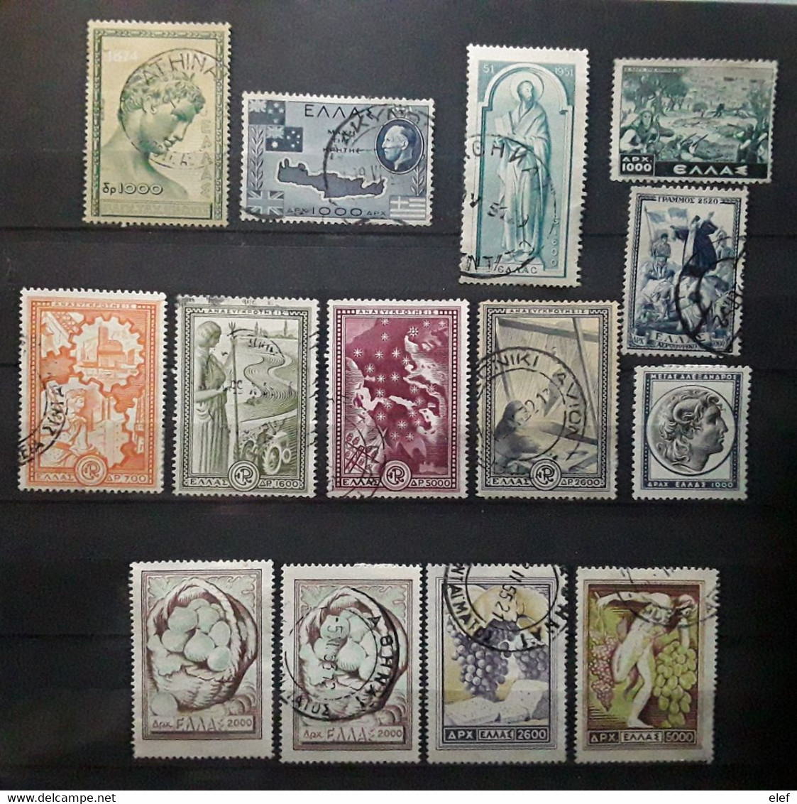 GRECE GREECE 1950 - 1953 Petit Lot De 14 Timbres Neufs Et Obl Dont Poste Aérienne - Other & Unclassified