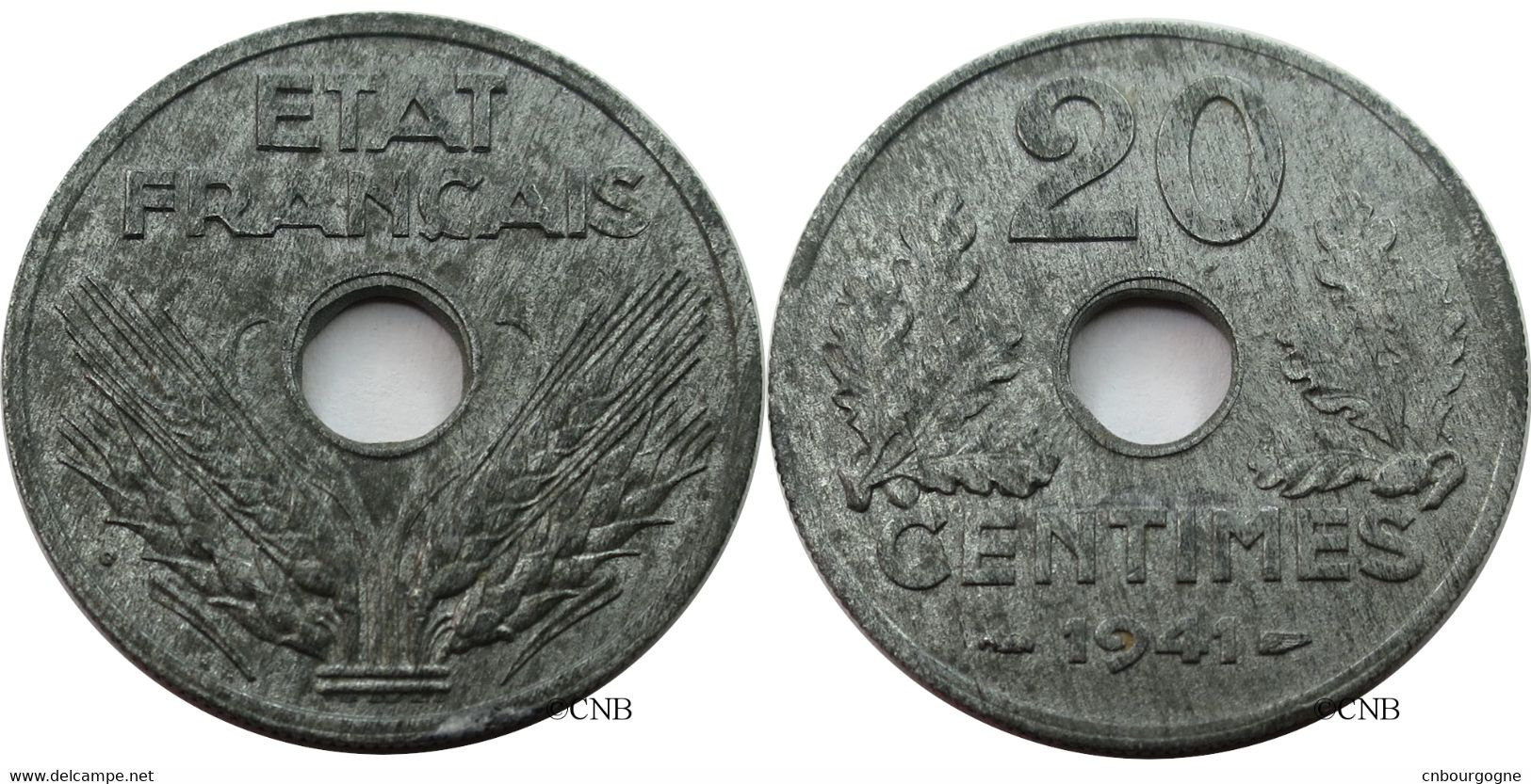 France - État Français - 20 Centimes État Français Type 20 Poids Lourd 1941 - SUP/AU58 - Fra4560 - 20 Centimes