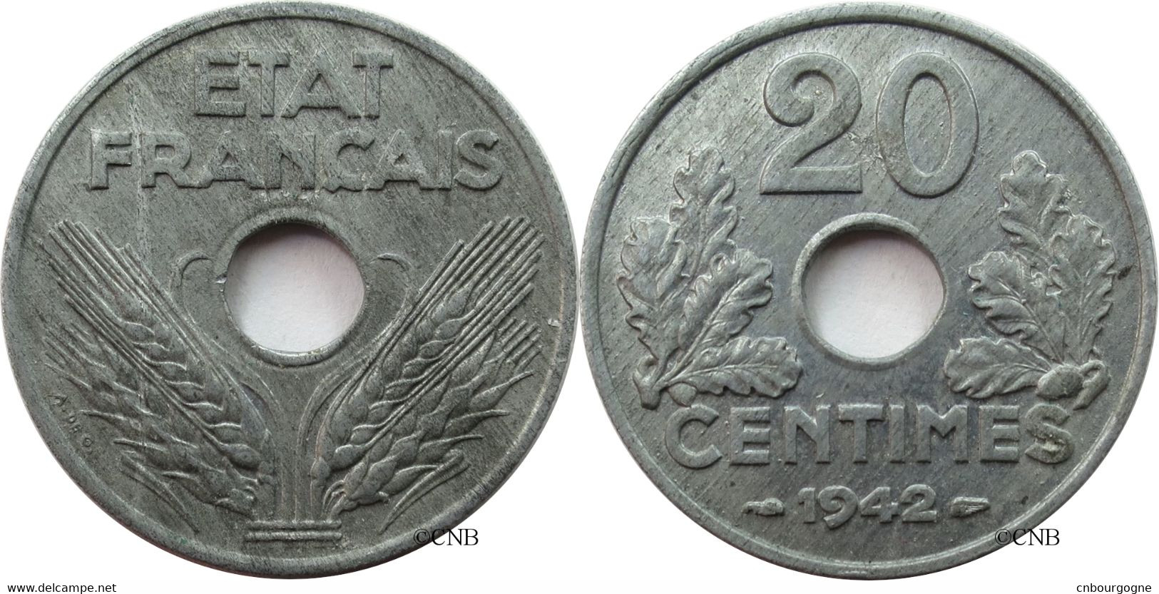 France - État Français - 20 Centimes État Français Type 20 Poids Lourd 1942 - SUP/AU58 - Fra4561 - 20 Centimes