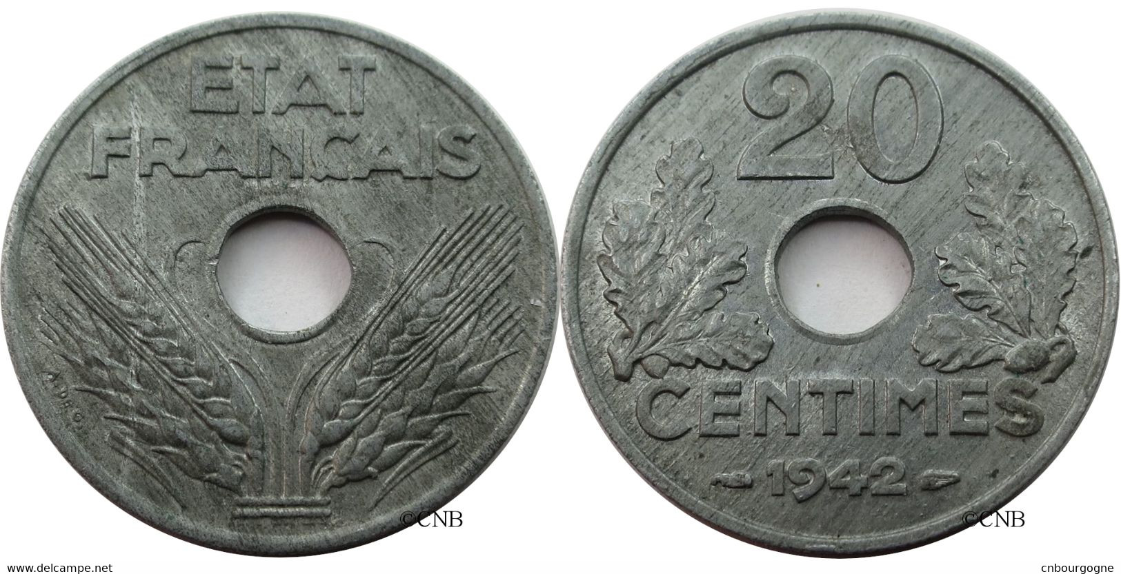 France - État Français - 20 Centimes État Français Type 20 Poids Lourd 1942 - SUP/AU58 - Fra4561 - 20 Centimes