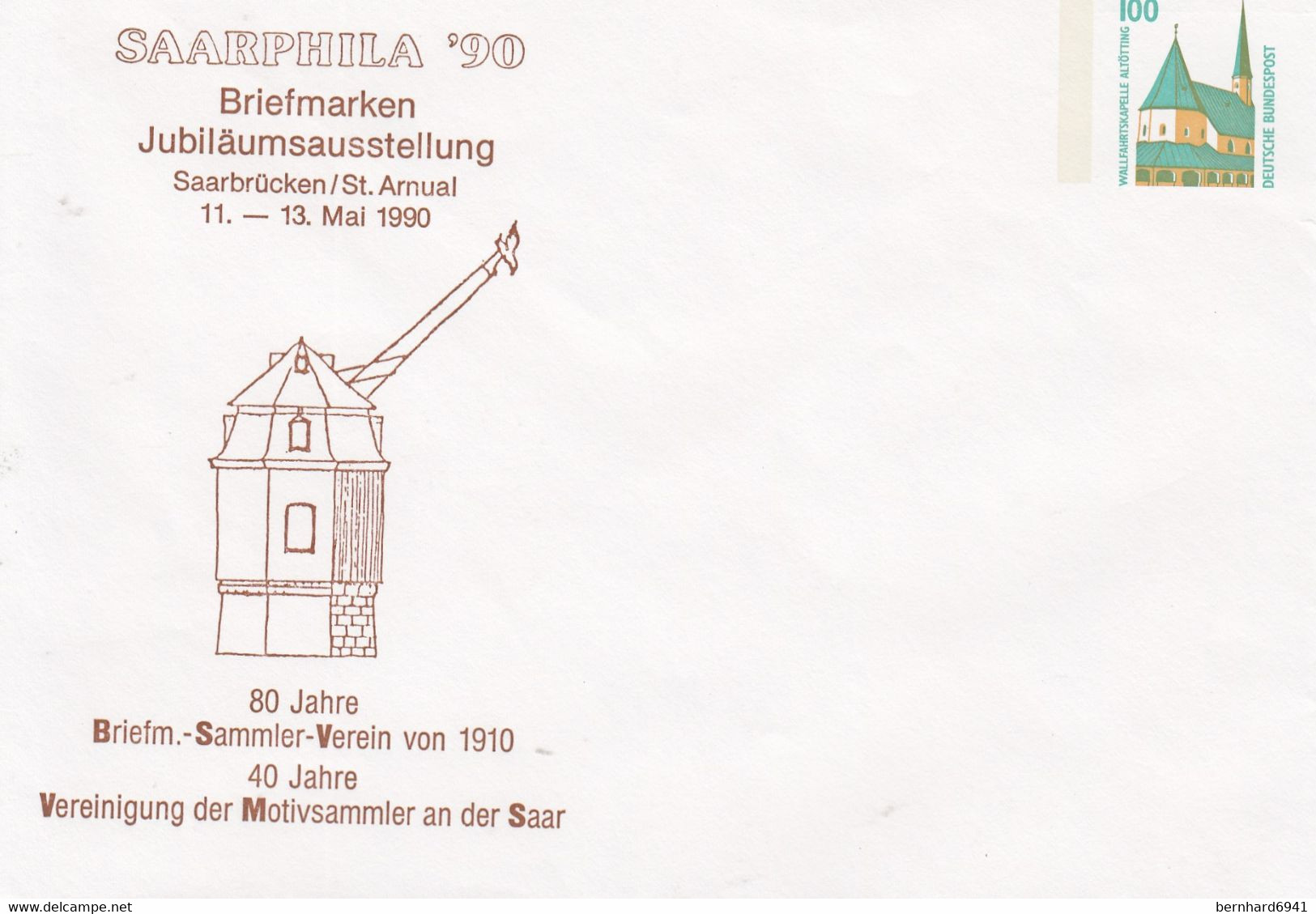 PU 290 D ??** SAARPHILA '90 Briefmarken Jubiläumsausstellung Saarbrücken/St.Arnual 11.-13.Mai 1990 - Buste Private - Nuovi