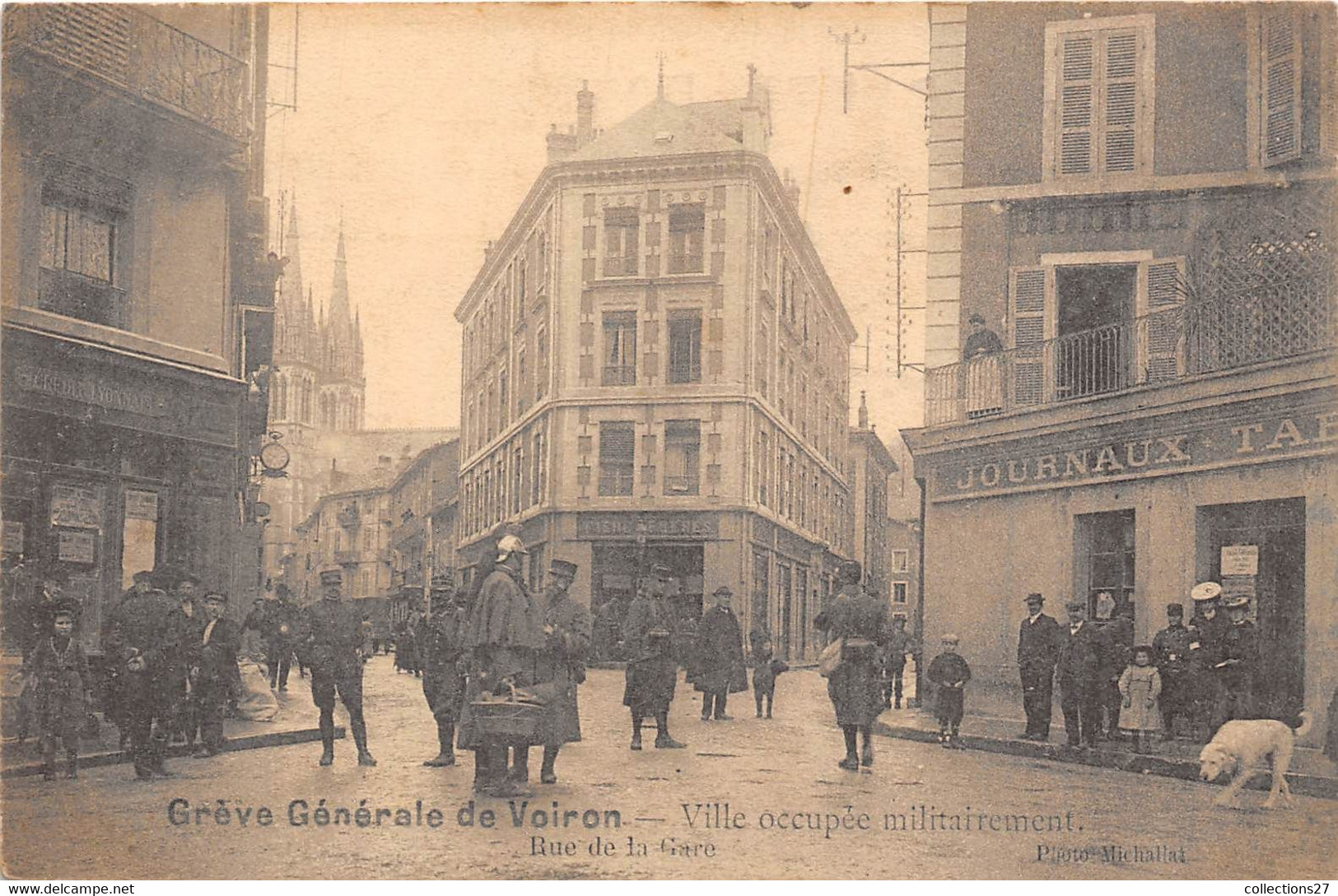 38-VOIRON- GREVE GENERALE DE VOIRON- VILLE OCCUPEE MILITAIREMENT - Voiron