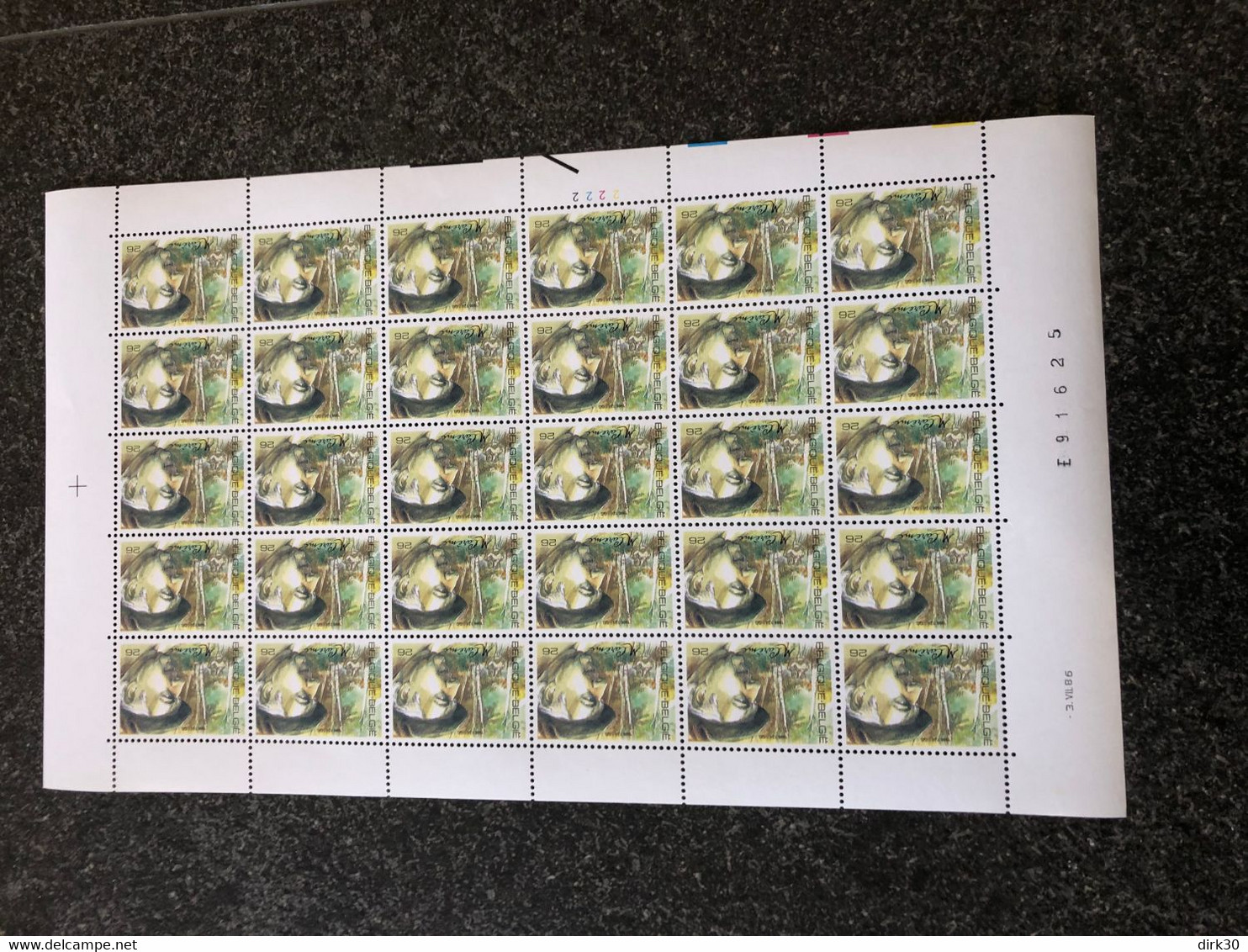 Belgie 1986 2228 MAURICE CAREME POET LITERATURE Volledig Vel FULL SHEET MNH PLAATNUMMER 2 - 1981-1990