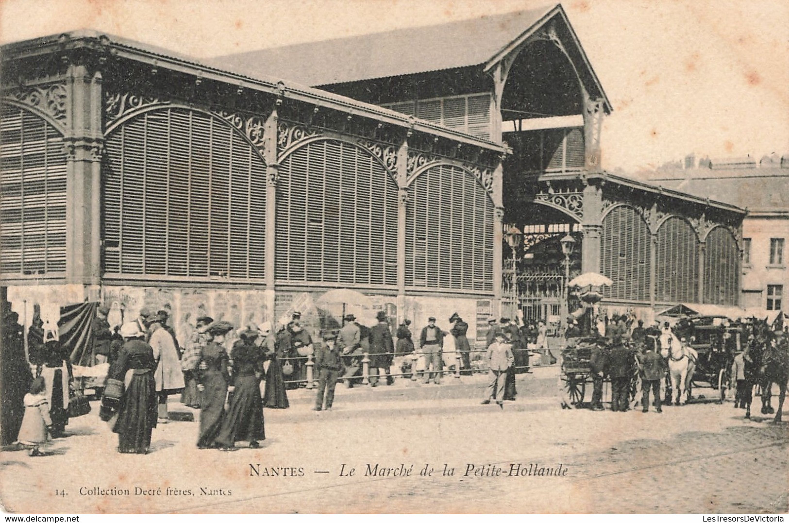 France - Nantes - Le Marché De La Petite Hollande - Collection Decré Frères - Animé - Attelage - Carte Postale Ancienne - Nantes