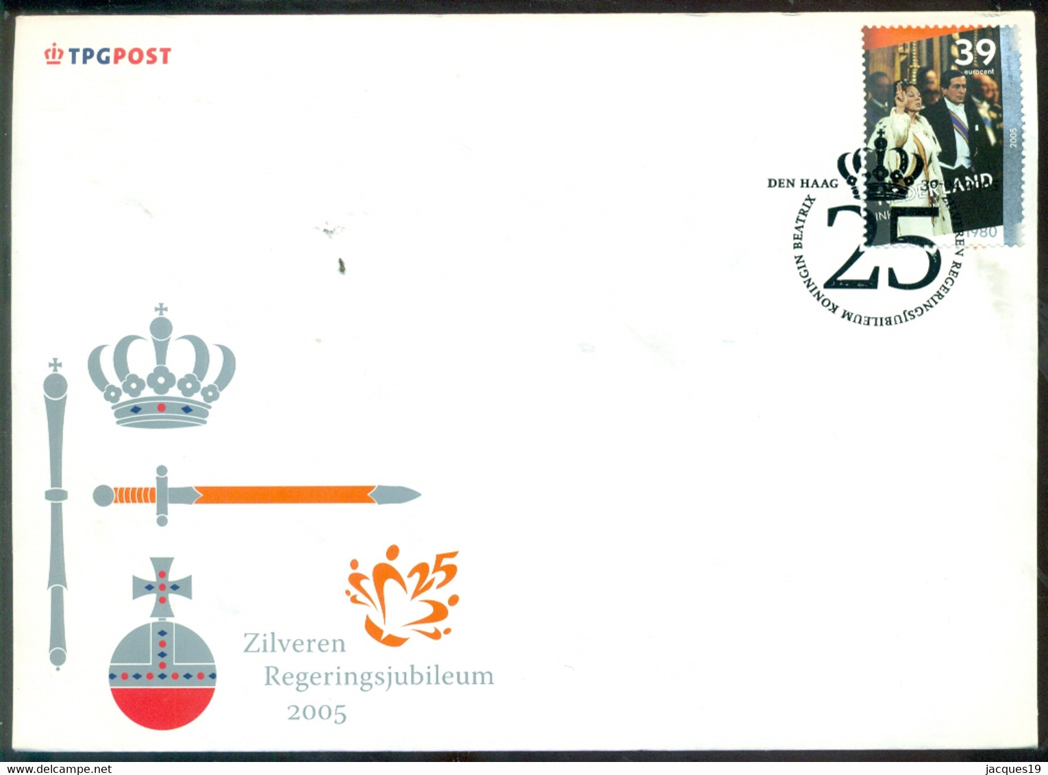 Nederland 2005 Speciale Envelop Zilveren Regeringsjubileum Beatrix NVPH 2342a - Cartas & Documentos