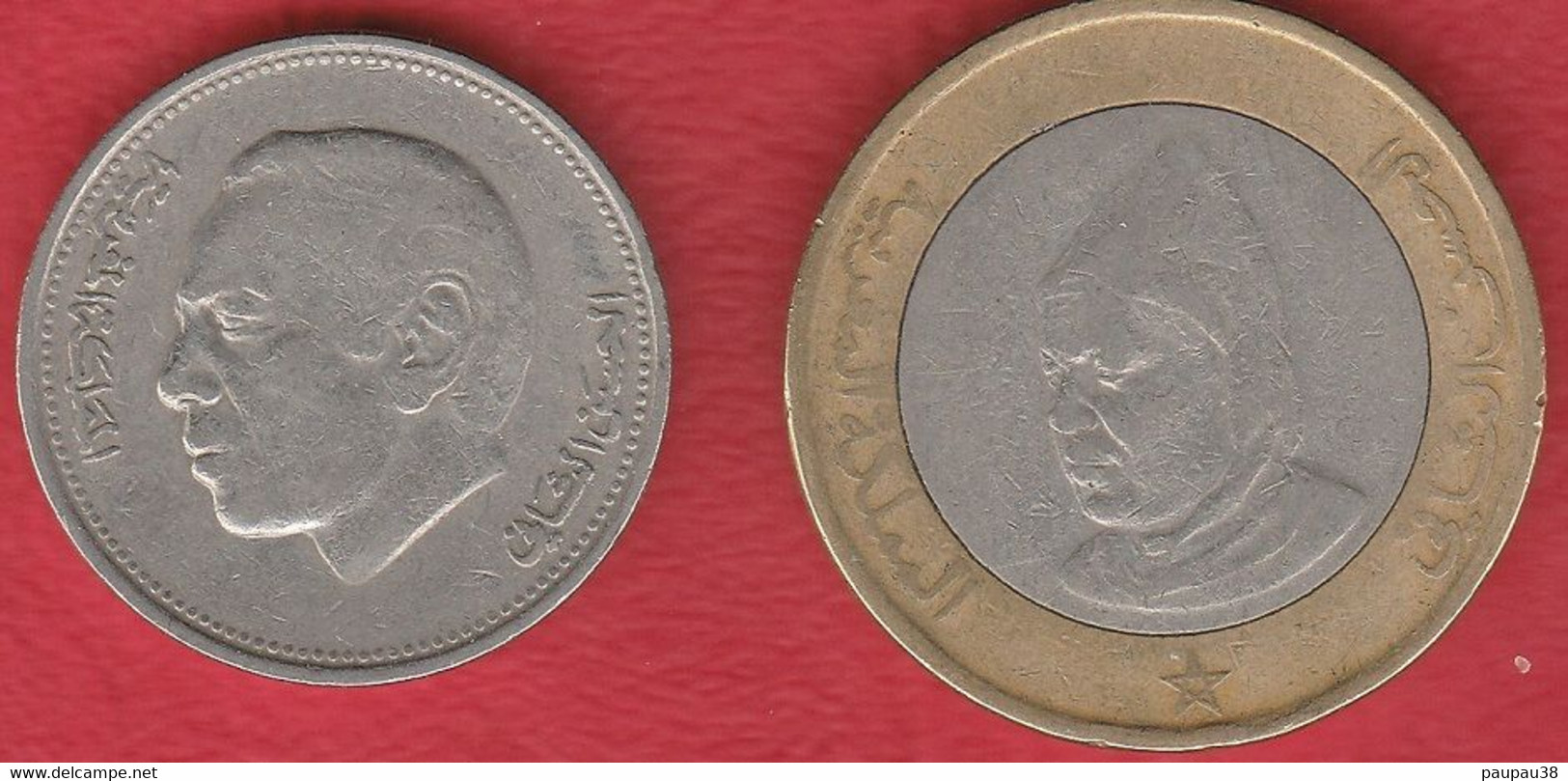 N° 24 - MONNAIES MAROC 10 ET 1 DIRHAMS - Maroc