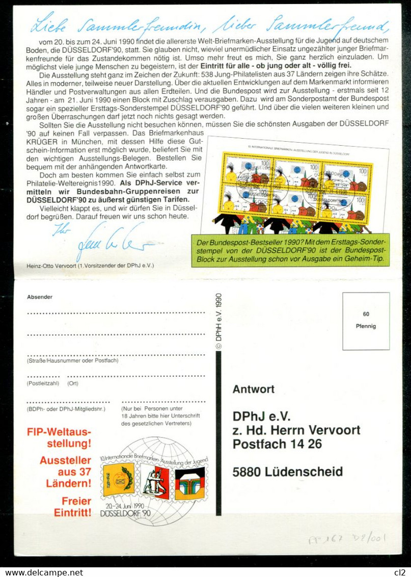 Mit Der DB Zur DUSSELDORF 90 - Cartes Postales Privées - Oblitérées
