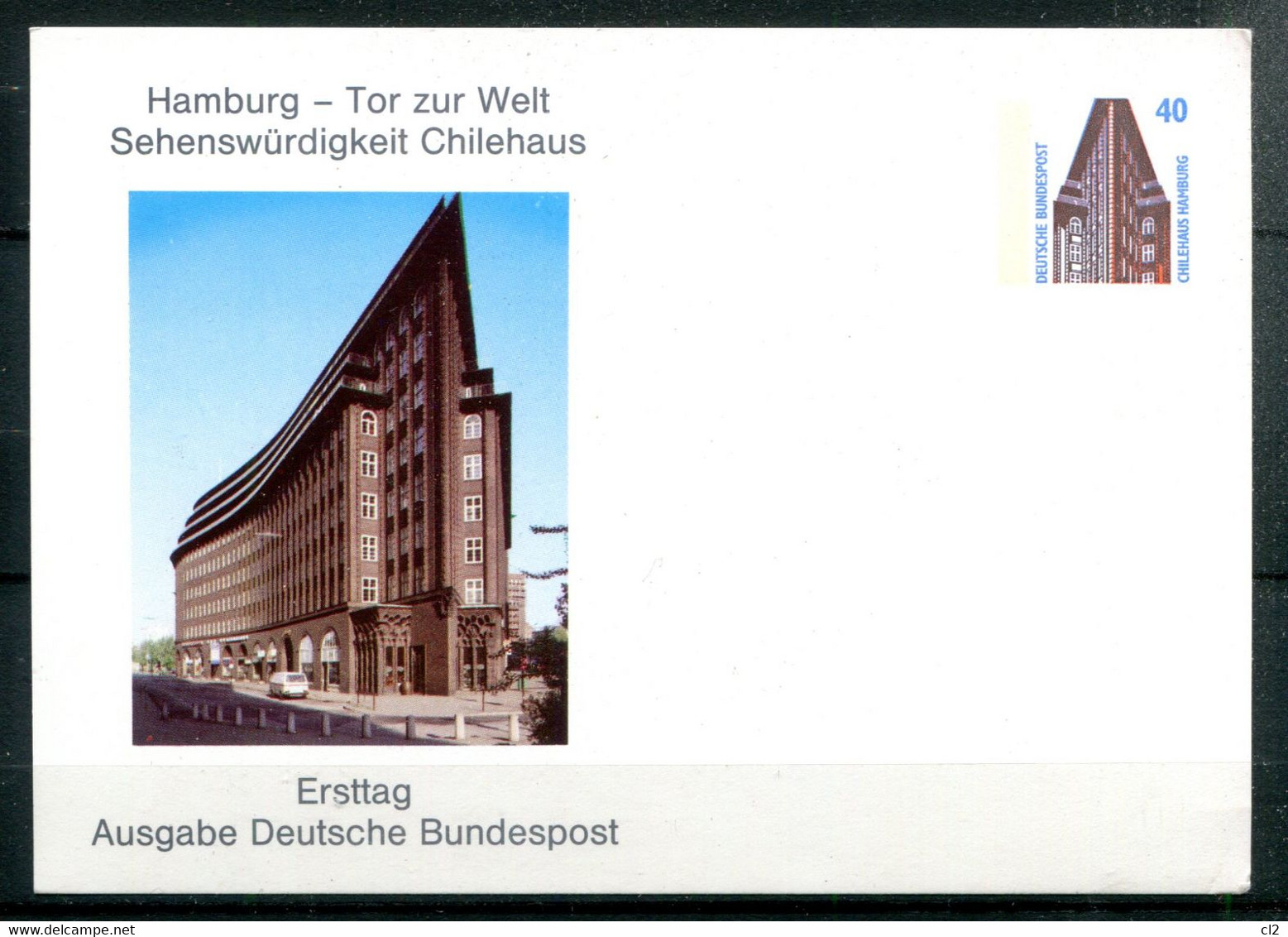 HAMBURG - Tor Zur Welt Sehenswürdigkeit Chilehaus - Ersttag Ausgabe Deutsche Bundespost - Cartes Postales Privées - Neuves