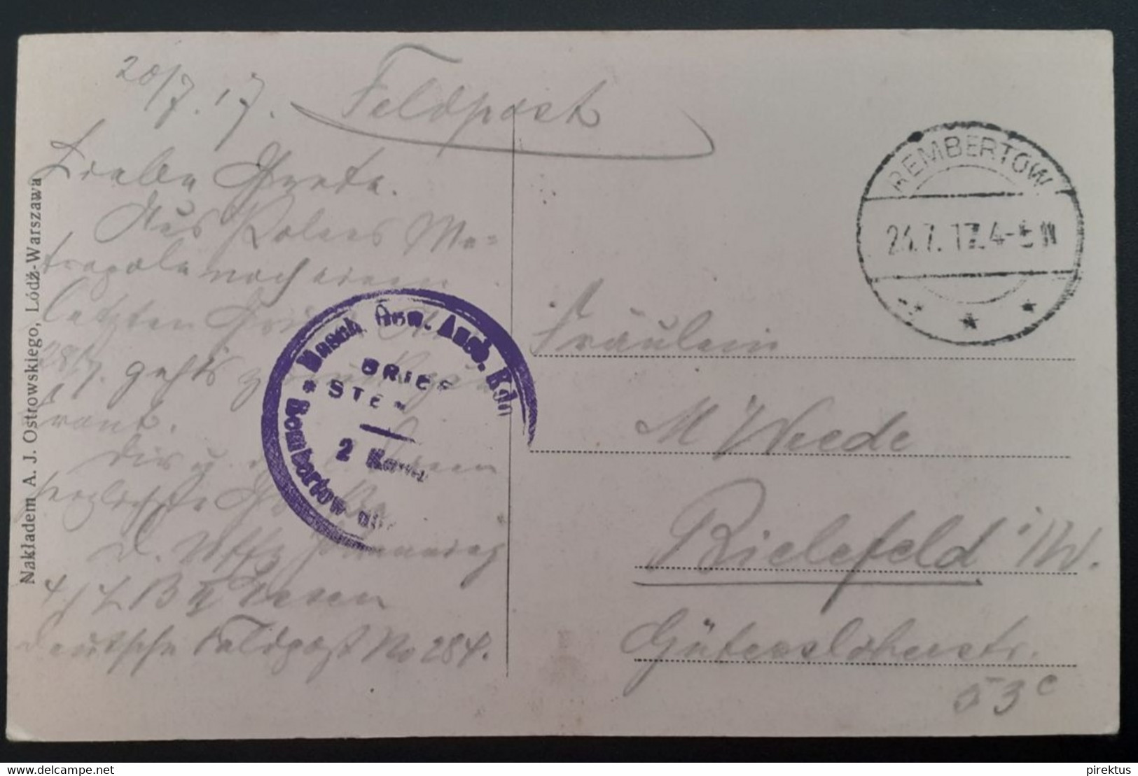 Poland 1917 Post Cancel Postcard - Lettres & Documents