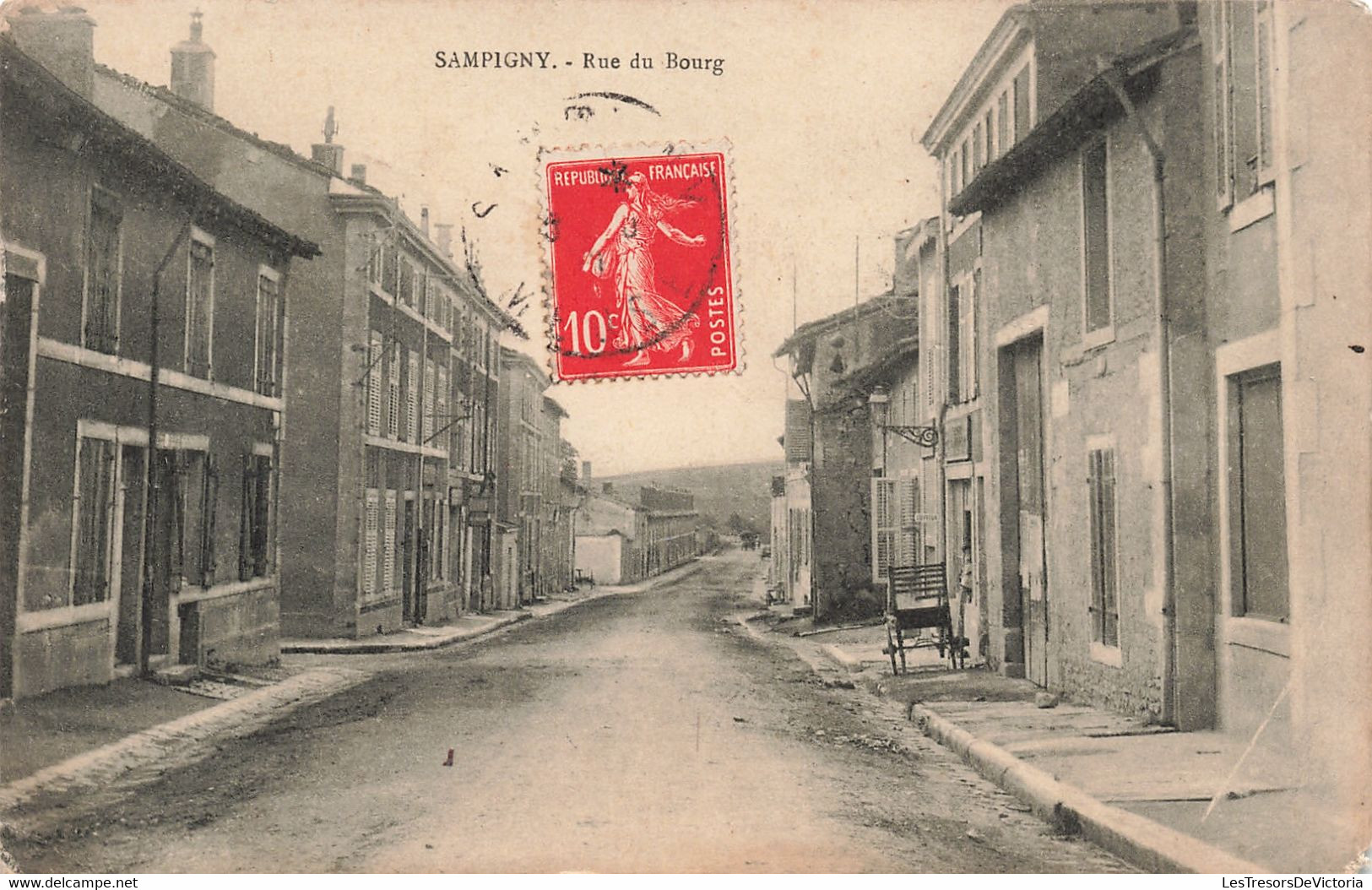 France - Sampigny - Rue Du Bourg - Oblitéré 1911 - Carte Postale Ancienne - Commercy