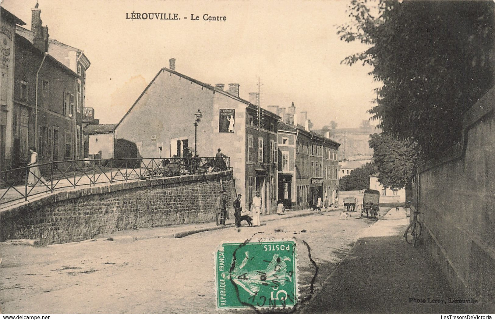 France - Lerouville - Le Centre - Animé - Oblitéré Ambulant De Nancy à ...1914 - Carte Postale Ancienne - Commercy