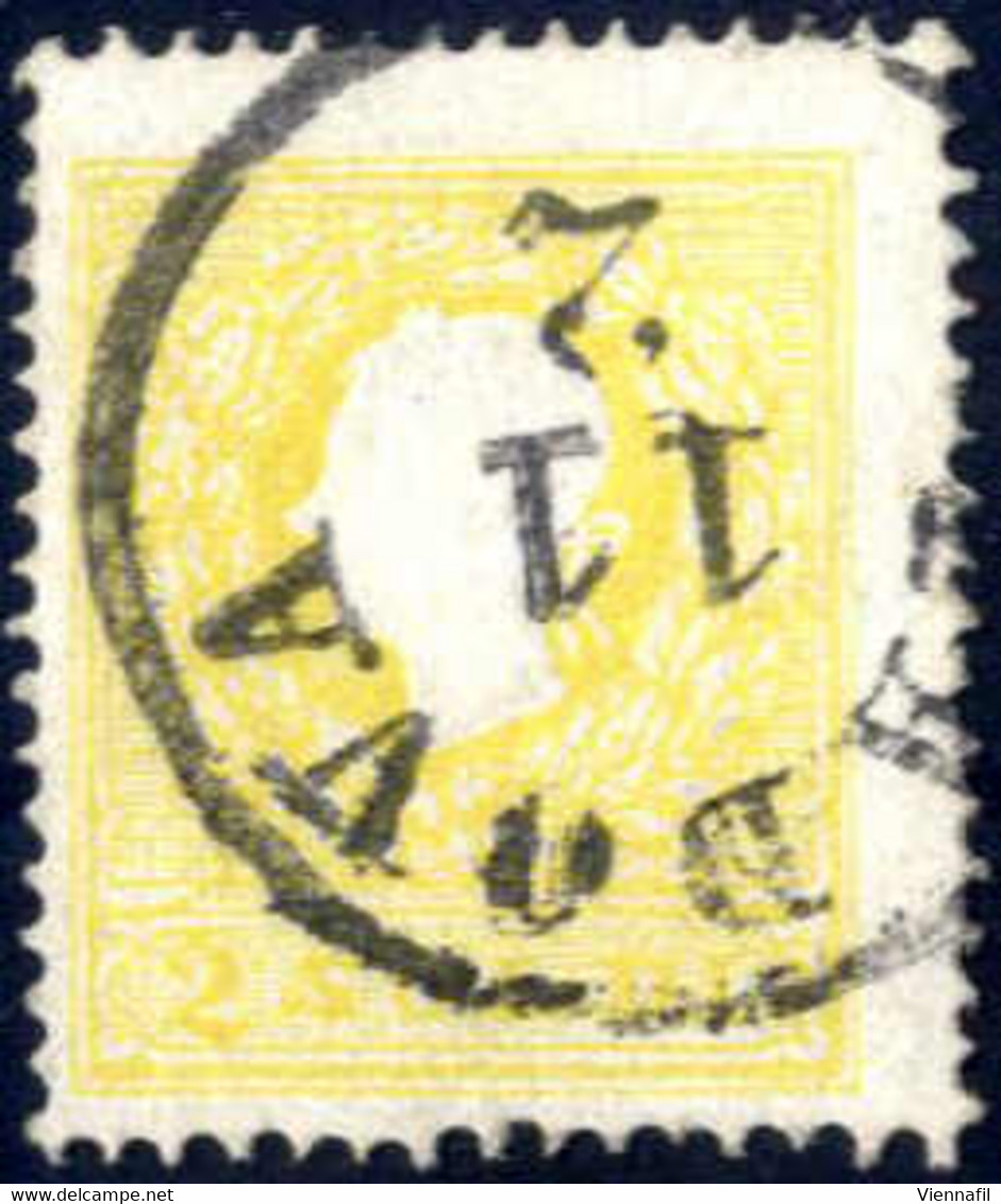 O 1859/62, 2 S Giallo Tipo II Su Carta Spessa, Annullato, ANK 6a II - Lombardije-Venetië