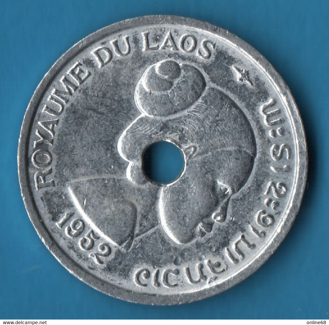 LAOS ROYAUME 10 CENTS 1952 KM# 4 Sisavang Vong - Laos