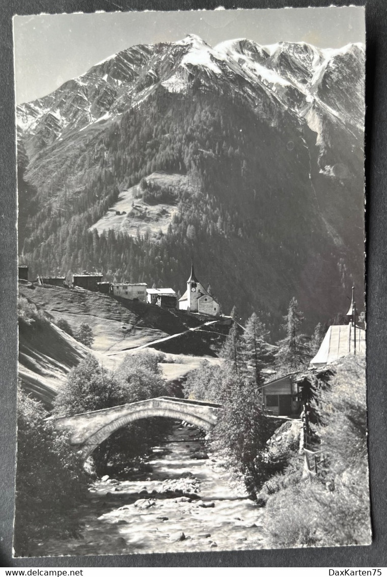 Binn Mit Breithorn Kirche U. Brücke über Del Binna/ Photo Gyger Adelboden - Binn