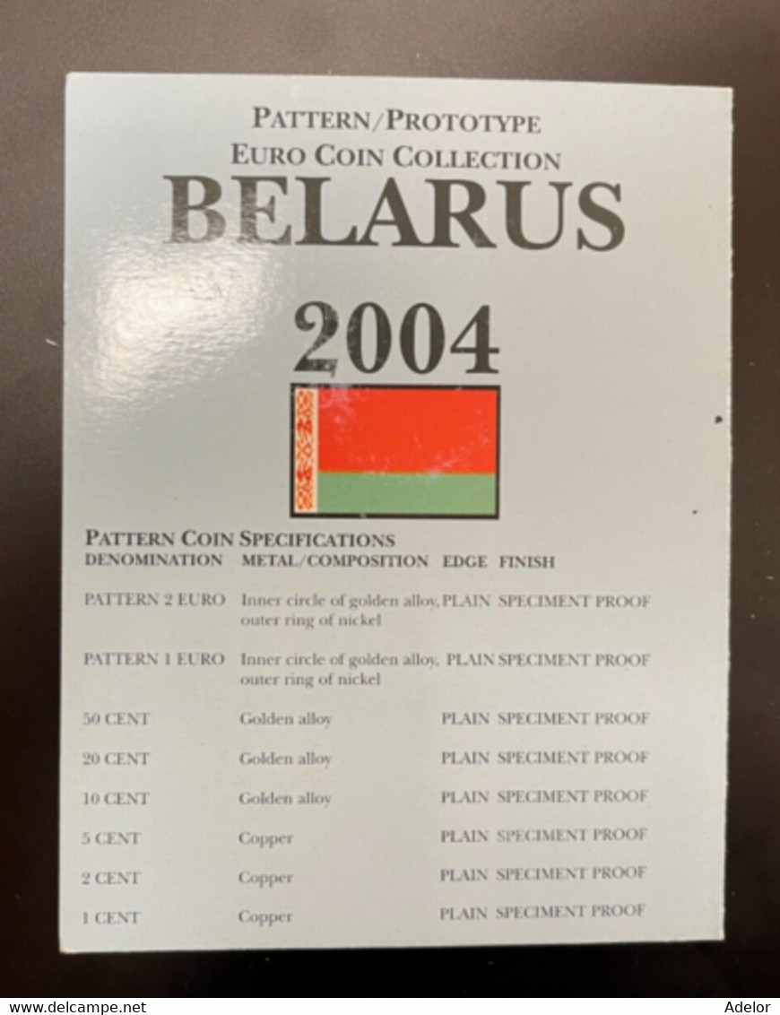 Coffret Pattern (prototype), Série En Euros BU Belarus. 1 C à 2 € - Specimen