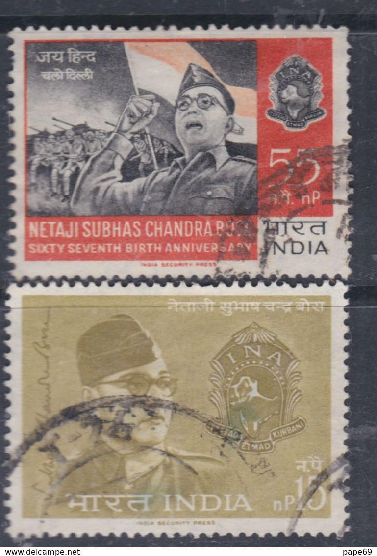 Inde N° 169 / 70   O  : 67è Anniversaire De  Netaji SubhasChandra, Les 2 Valeurs Oblitérées  Sinon TB - Oblitérés