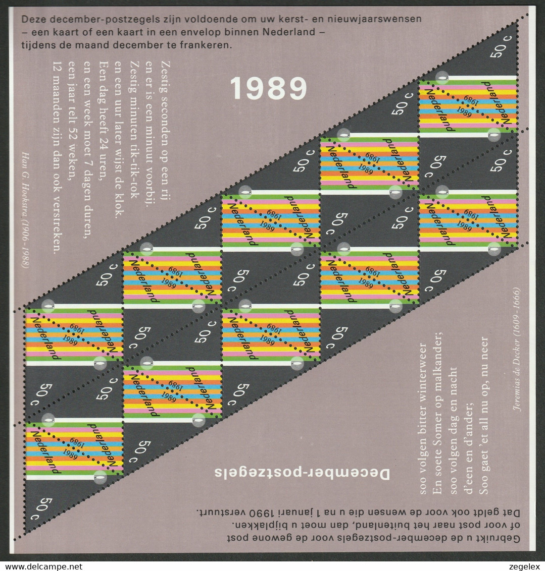 1989 Jaarcollectie PTT Post + DECEMBER SHEET  Postfris/MNH**, No Cover, Just The Stamps And Sheets And Blocks. - Full Years