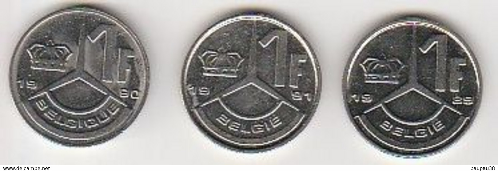 N° 35 - MONNAIE BELGIQUE 3 MONNAIES BELGIE 1 FRANC 1989-1990-1991 - Non Classés