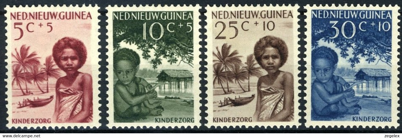 Nederlands Nieuw Guinea 1957, Kind NVPH 45-48 MH*/ongestempeld,hinged - Nouvelle Guinée Néerlandaise