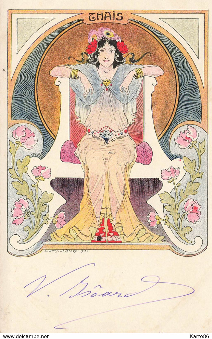 E. Louis LESSIEUX Jugendstil * CPA Illustrateur Lessieux Art Nouveau 1901 * THAÏS - Lessieux