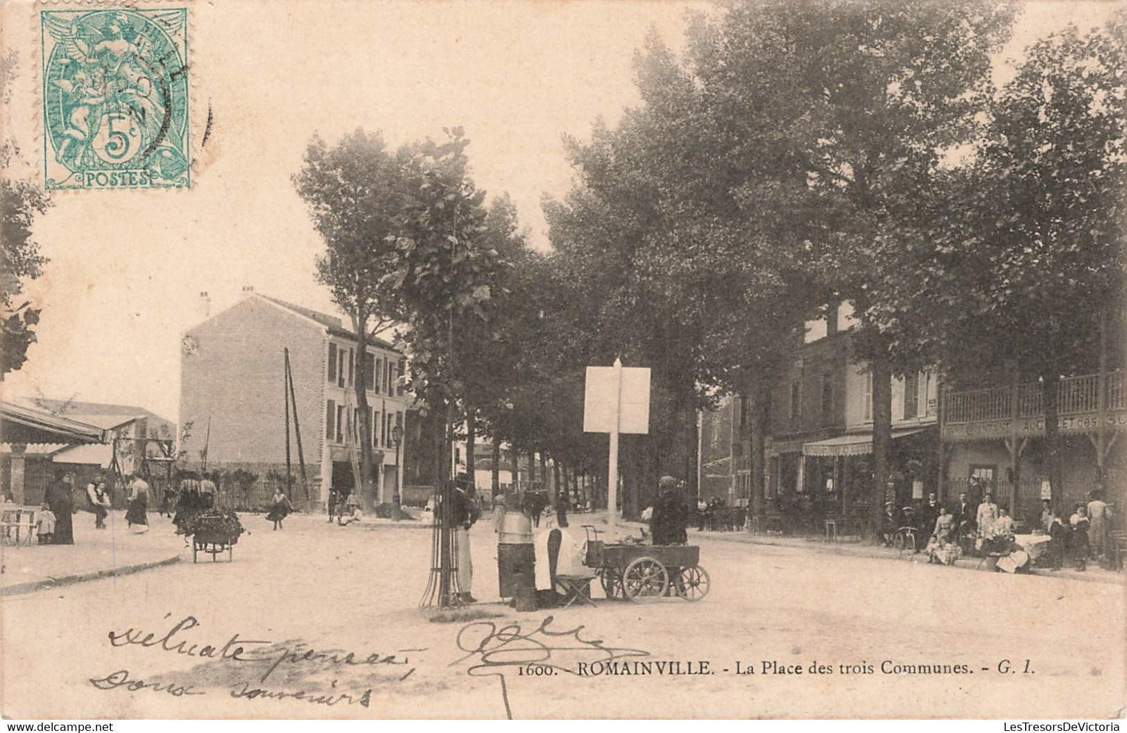 France - Romainville - La Place Des Trois Communes - G.I. - Animé - Oblitéré 1905 - Carte Postale Ancienne - Bobigny