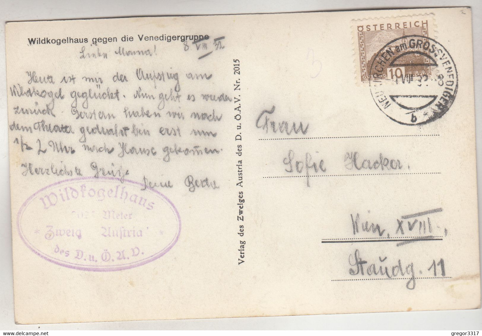C5332) WILKOGELHAUS Gegen Venedigergruppe - NEUKIRCHEN Am Großvenediger - ALT !! 1932 - Neukirchen Am Grossvenediger