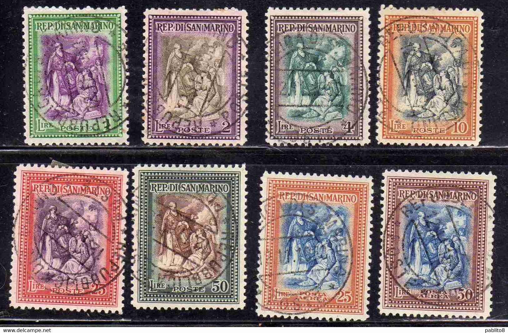 REPUBBLICA DI SAN MARINO 1947 RICOSTRUZIONE ALBERONIANA SERIE COMPLETA COMPLETE SET USATA USED OBLITERE' - Gebruikt