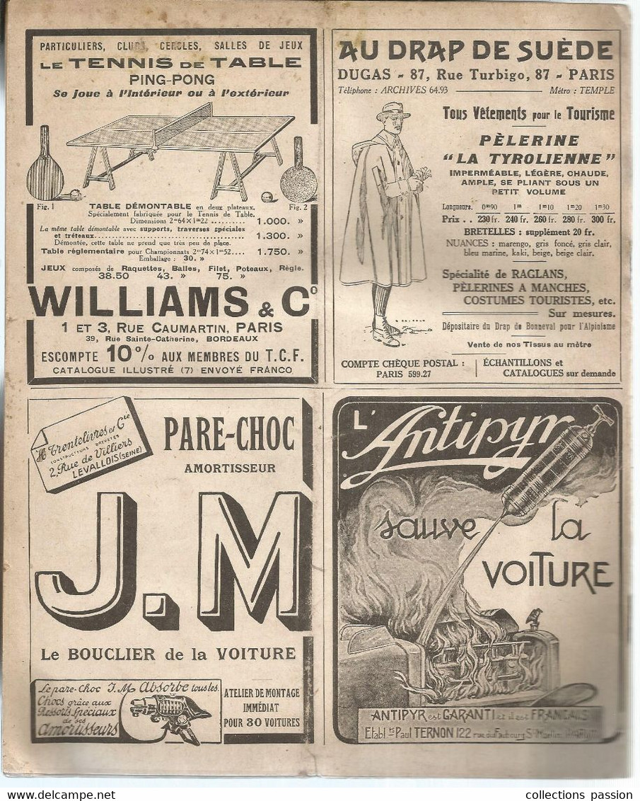 La Revue DuTOURING CLUB DE FRANCE, N° 399,  1928, 40 Pages, 4 Scans, Frais Fr 4.50 E - 1900 - 1949