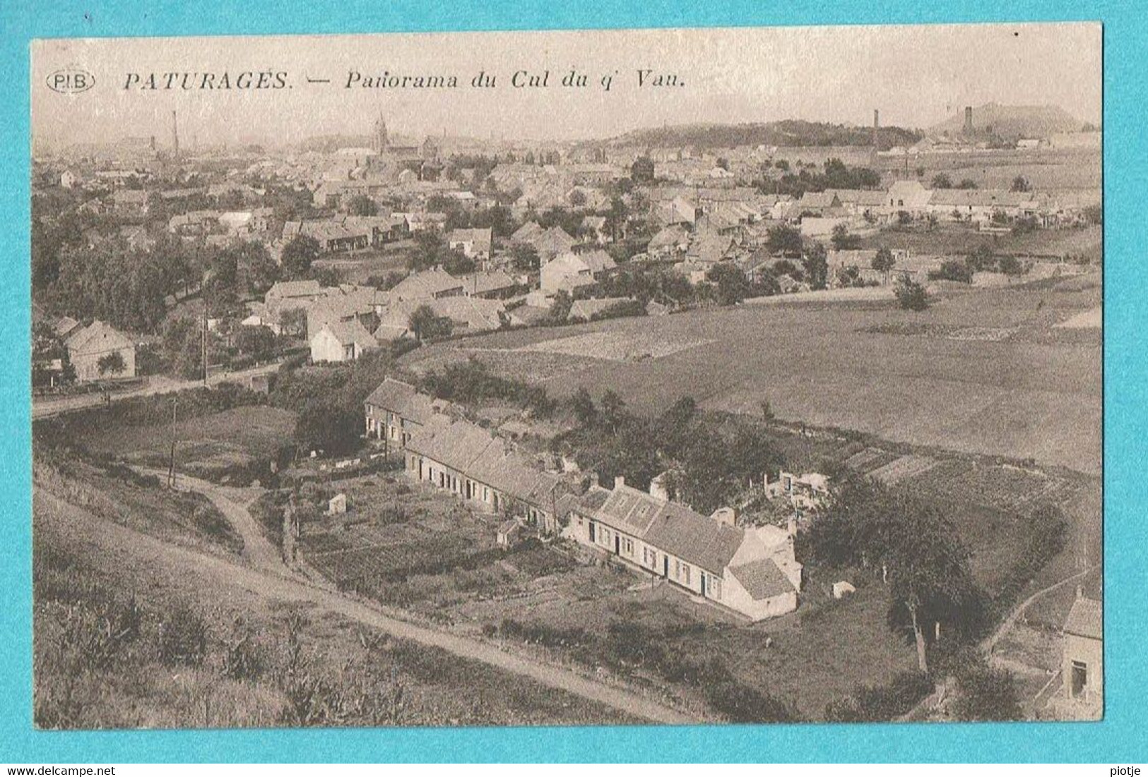 * Paturages - Colfontaine (Hainaut - La Wallonie) * (PIB - P.I.B.) Panorama Du Cul Du Q Van., Vue Générale, Old, Unique - Colfontaine