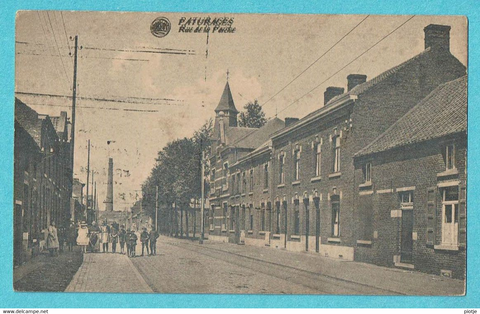 * Paturages - Colfontaine (Hainaut - La Wallonie) * (Albert) Rue De La Perche, Animée, Tramway, Unique, Old, Rare - Colfontaine