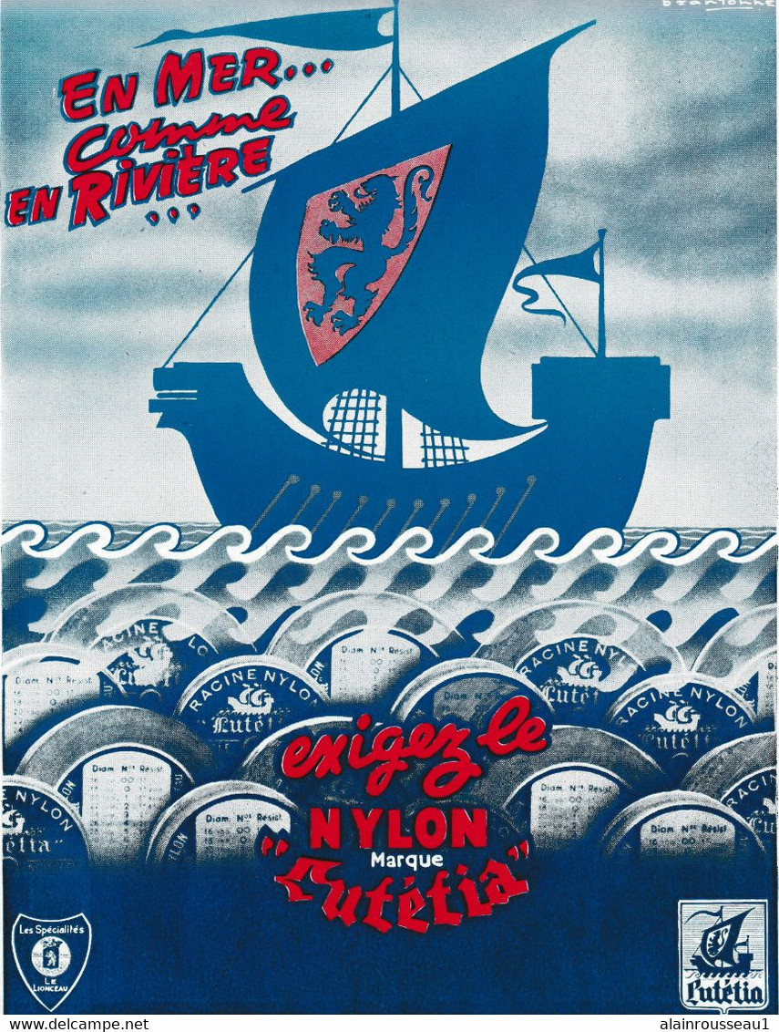 Affiches Publicitaire Racines Nylon Lutétia - Pêche