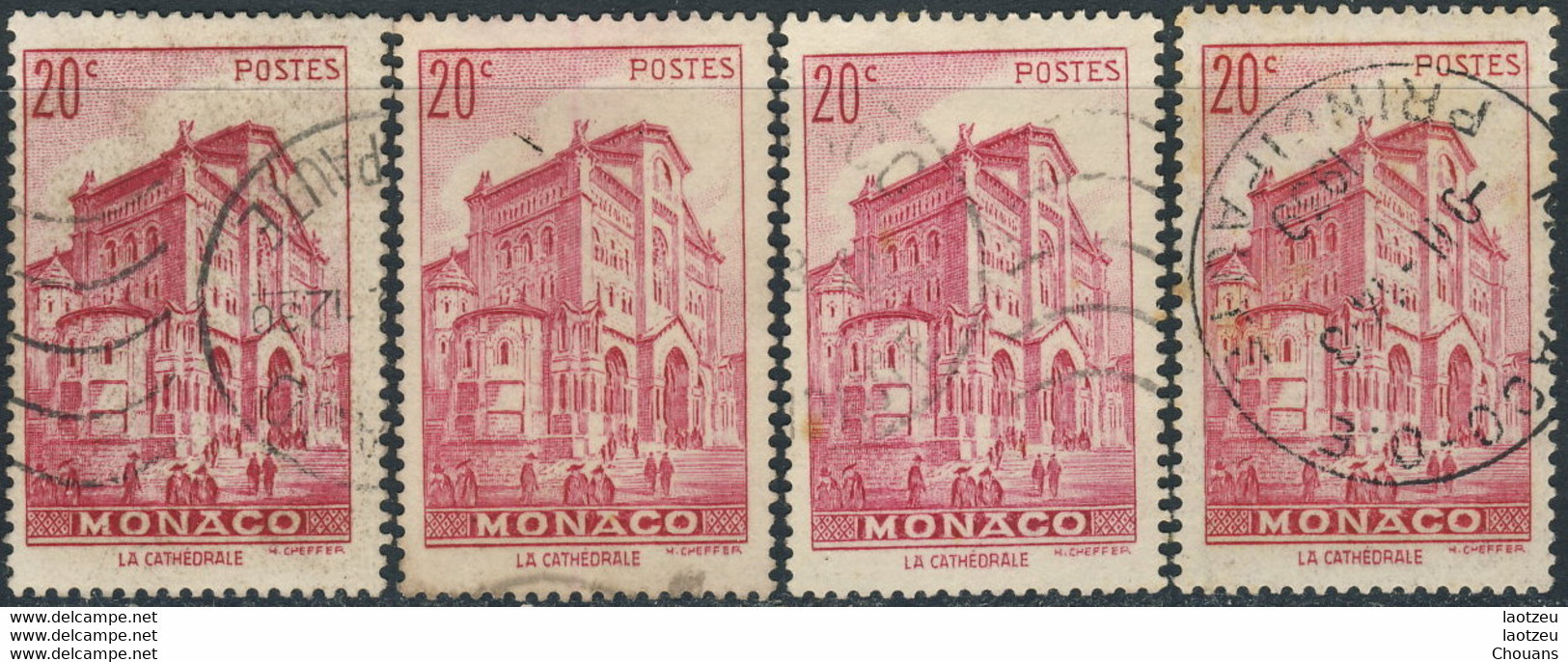 Monaco 1939. ~ YT 169 (par 4) - Cathédrale De Monco - Gebraucht