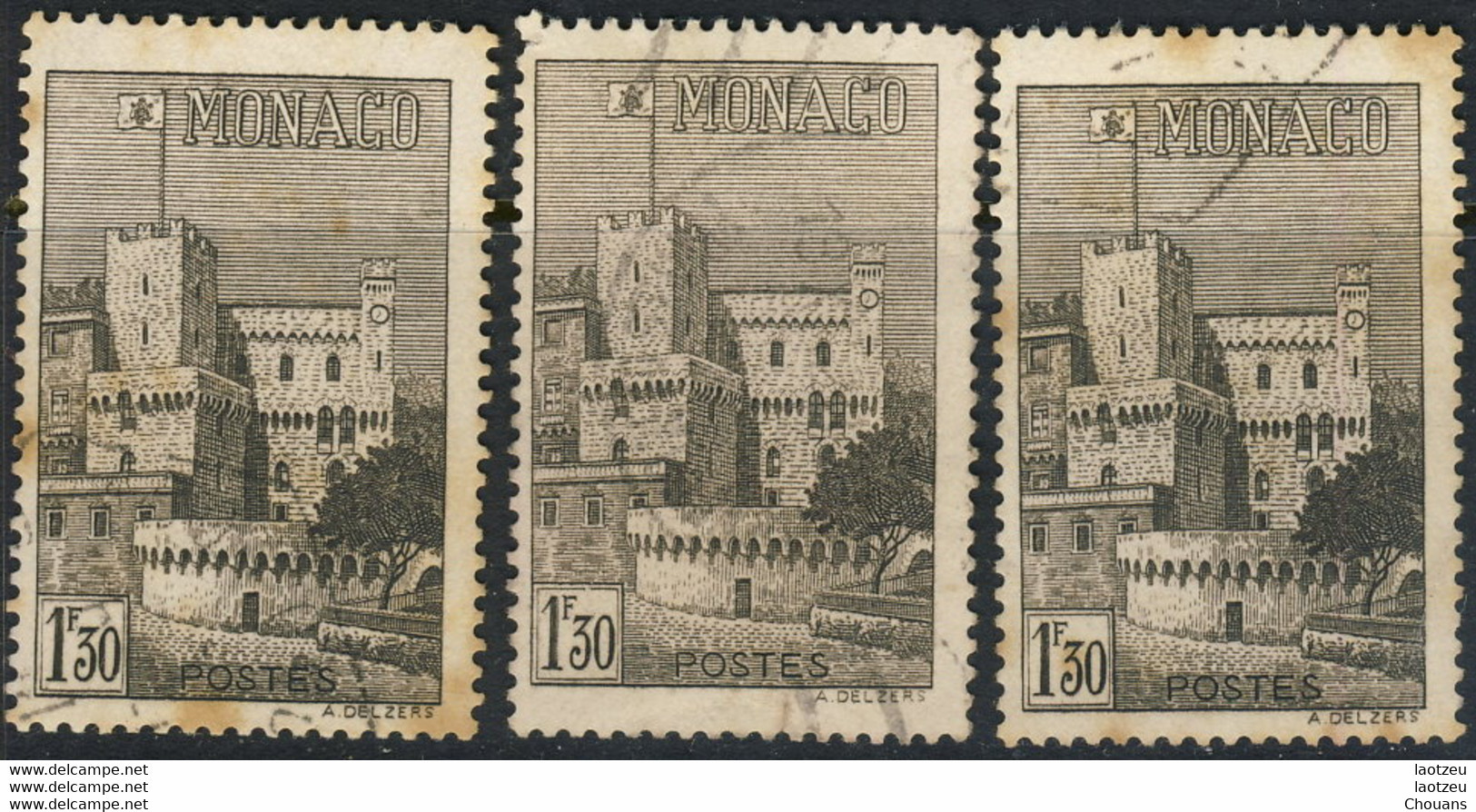 Monaco 1939. ~ YT 177A (par 3)- 1 F. 30 Vue Du Palais - Used Stamps