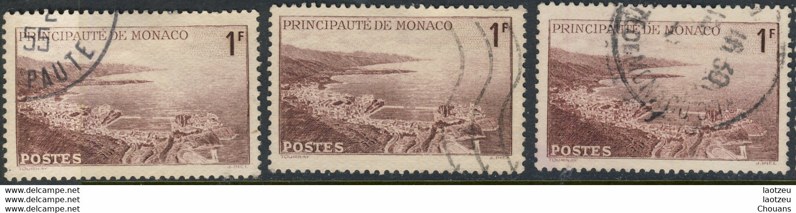 Monaco 1943. ~ YT 256 (par 3)- 1 F. Rade - Used Stamps