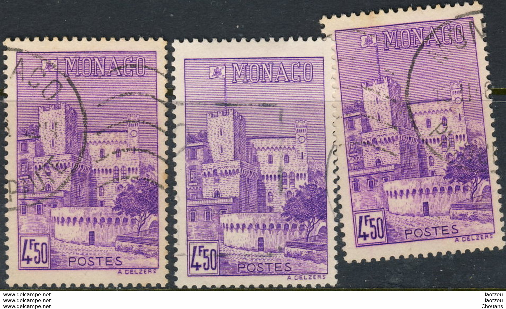 Monaco 1943. ~ YT 259 (par 3) - 4 F. 50 Palais - Used Stamps