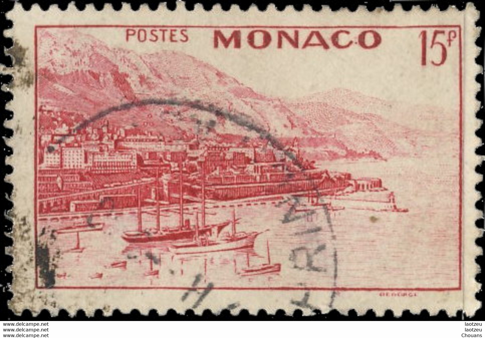 Monaco 1943. ~ YT 262 (par 2) - 15 F. Rade - Oblitérés