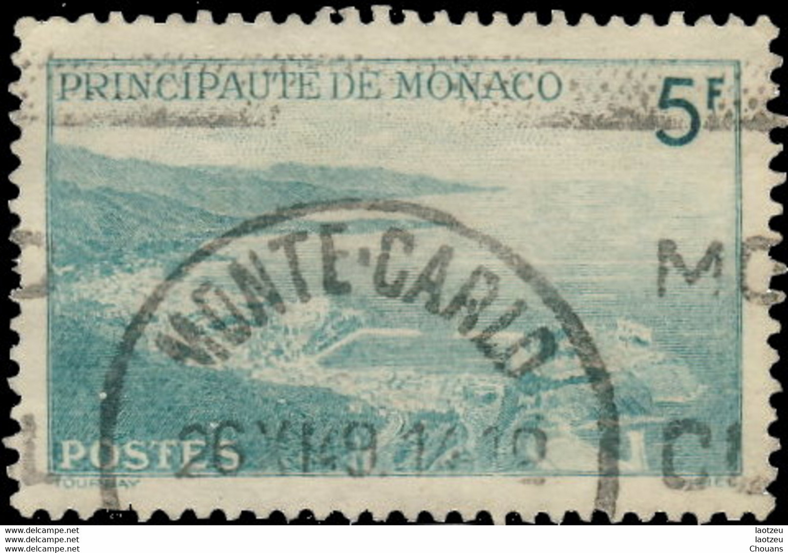 Monaco 1947. ~ YT 310A (par 2) -  5 F. Rade - Gebraucht