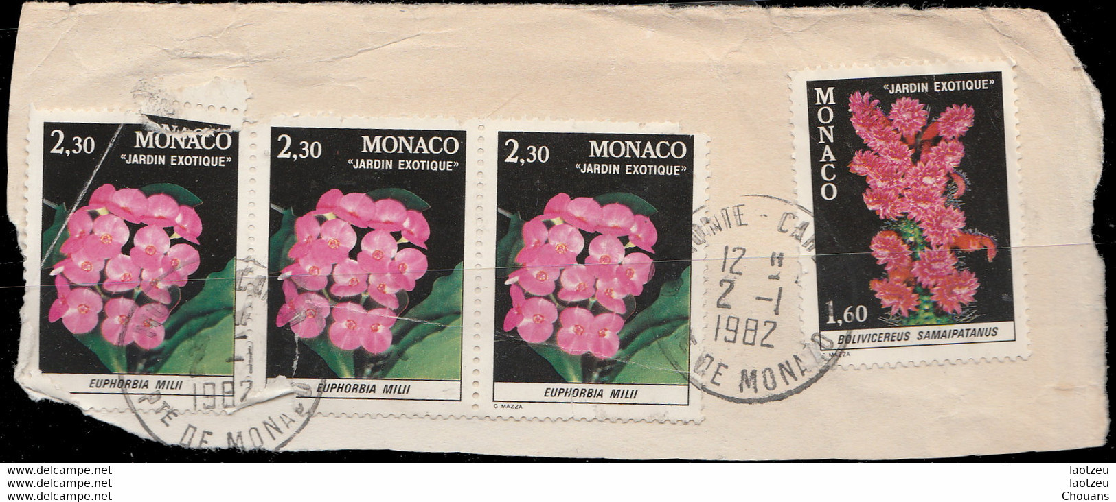 Monaco 1982. ~ YT 1307 + 1308x3 - Jardin Exotique - Oblitérés