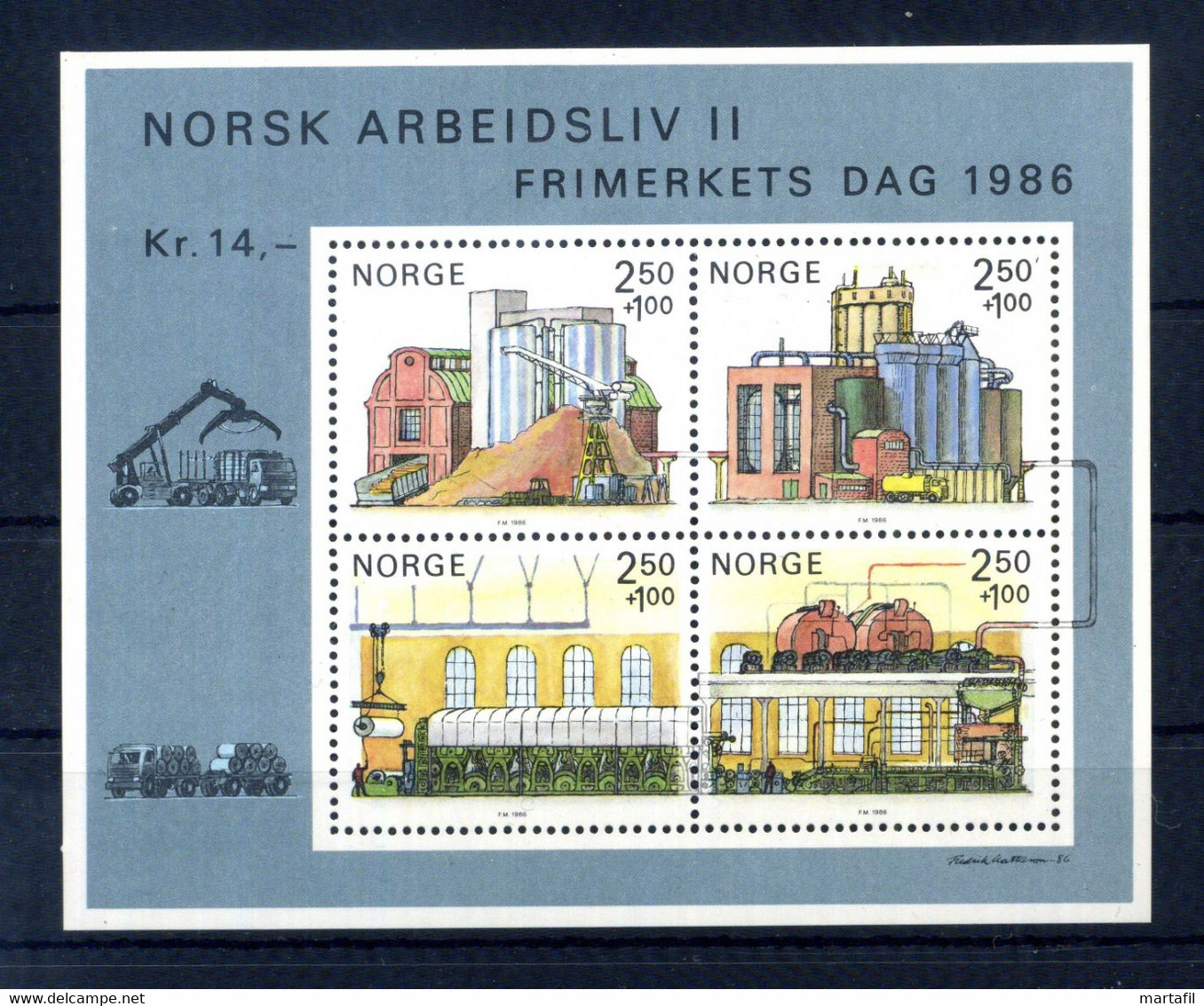 1986 NORVEGIA BF 6 MNH ** - Blocchi & Foglietti