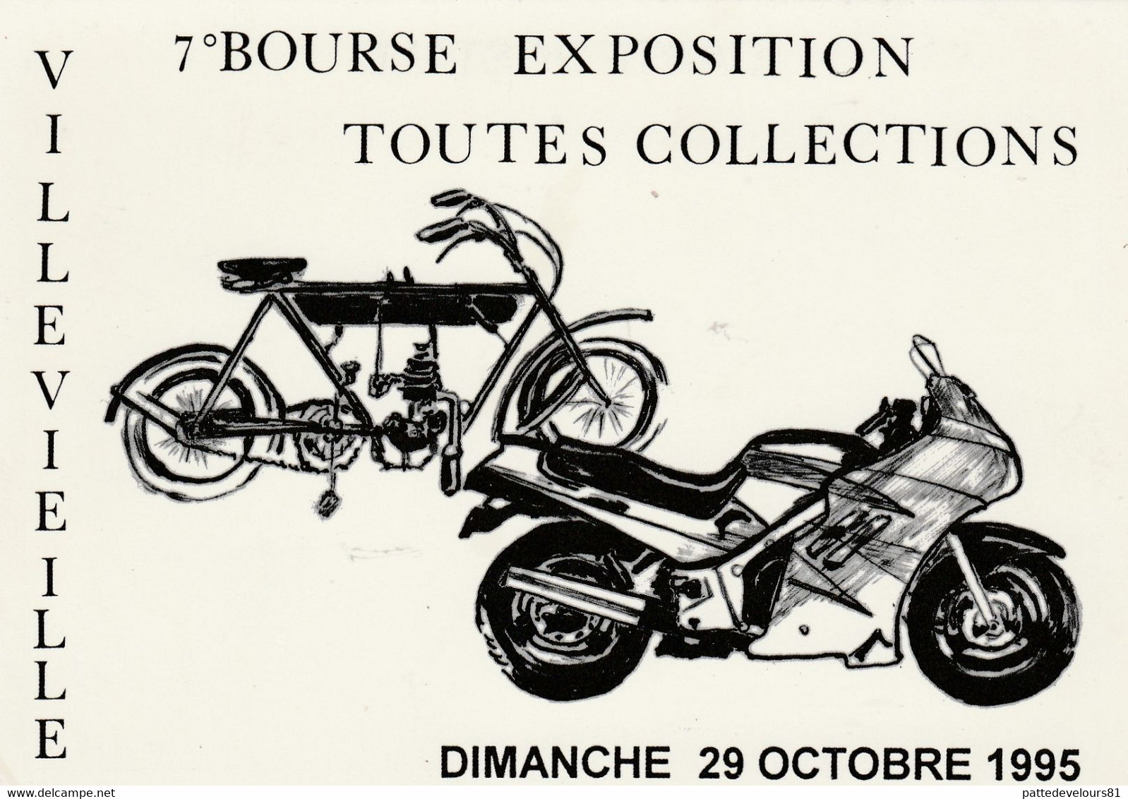 CPM Bourse Salon 1995 (30) VILLEVIEILLE Motocyclette Moto 2 Roues Tirage Limité Illustrateur - Bourses & Salons De Collections