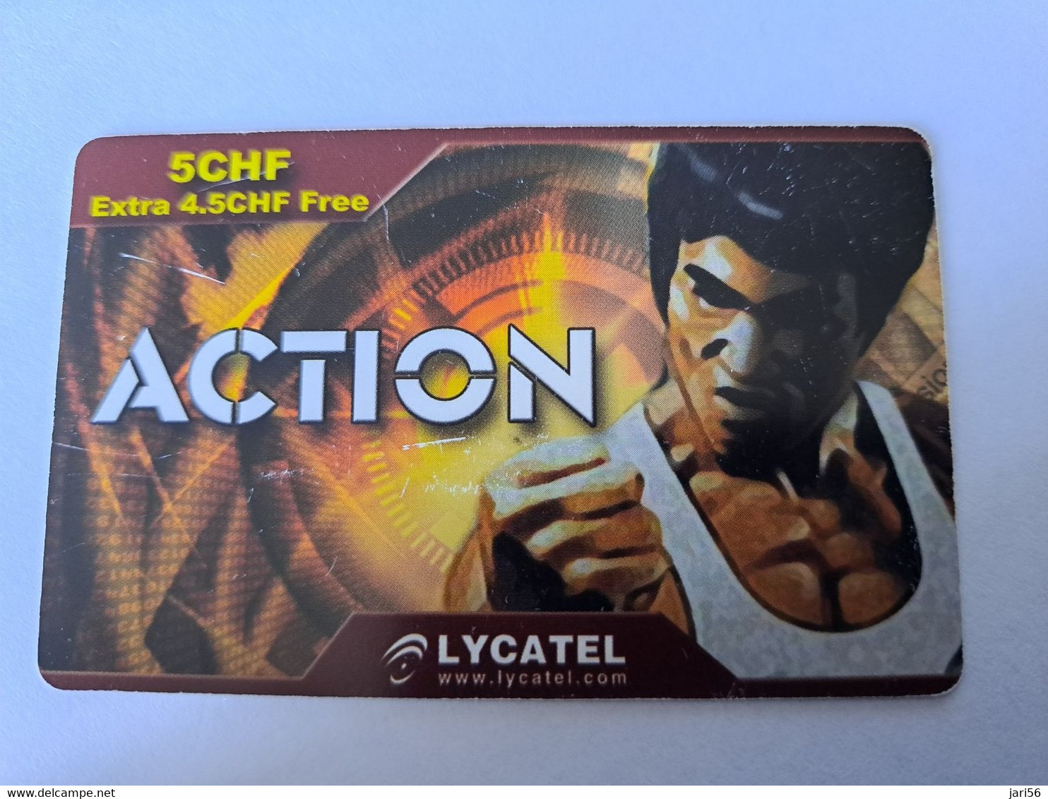 ZWITSERLAND  CH 5 ,-  PREPAID CARD  LYCATEL/ BRUCE LEE    FINE USED CARD **12109** - Schweiz