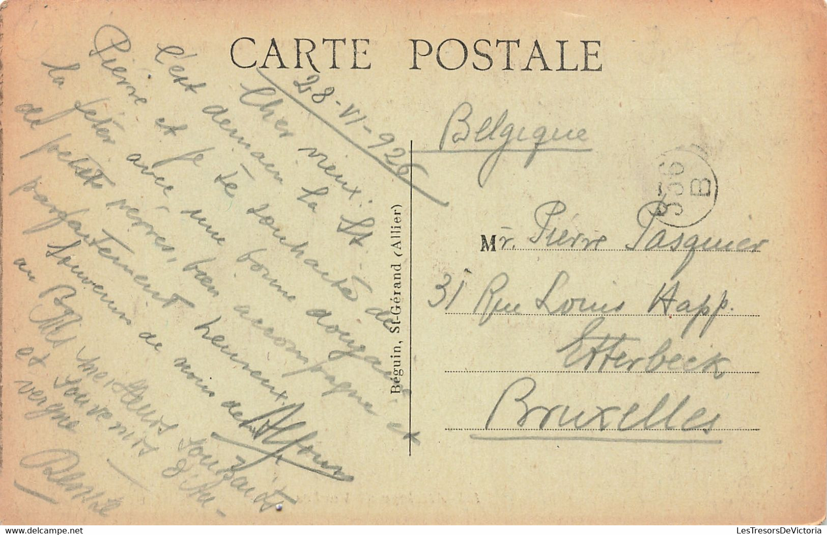 Folklore - L'auvergne Pittoresque - Attelage De Vaches - Edit. Ideal - Béguin - Oblitéré 1926 -  Carte Postale Ancienne - Personnages