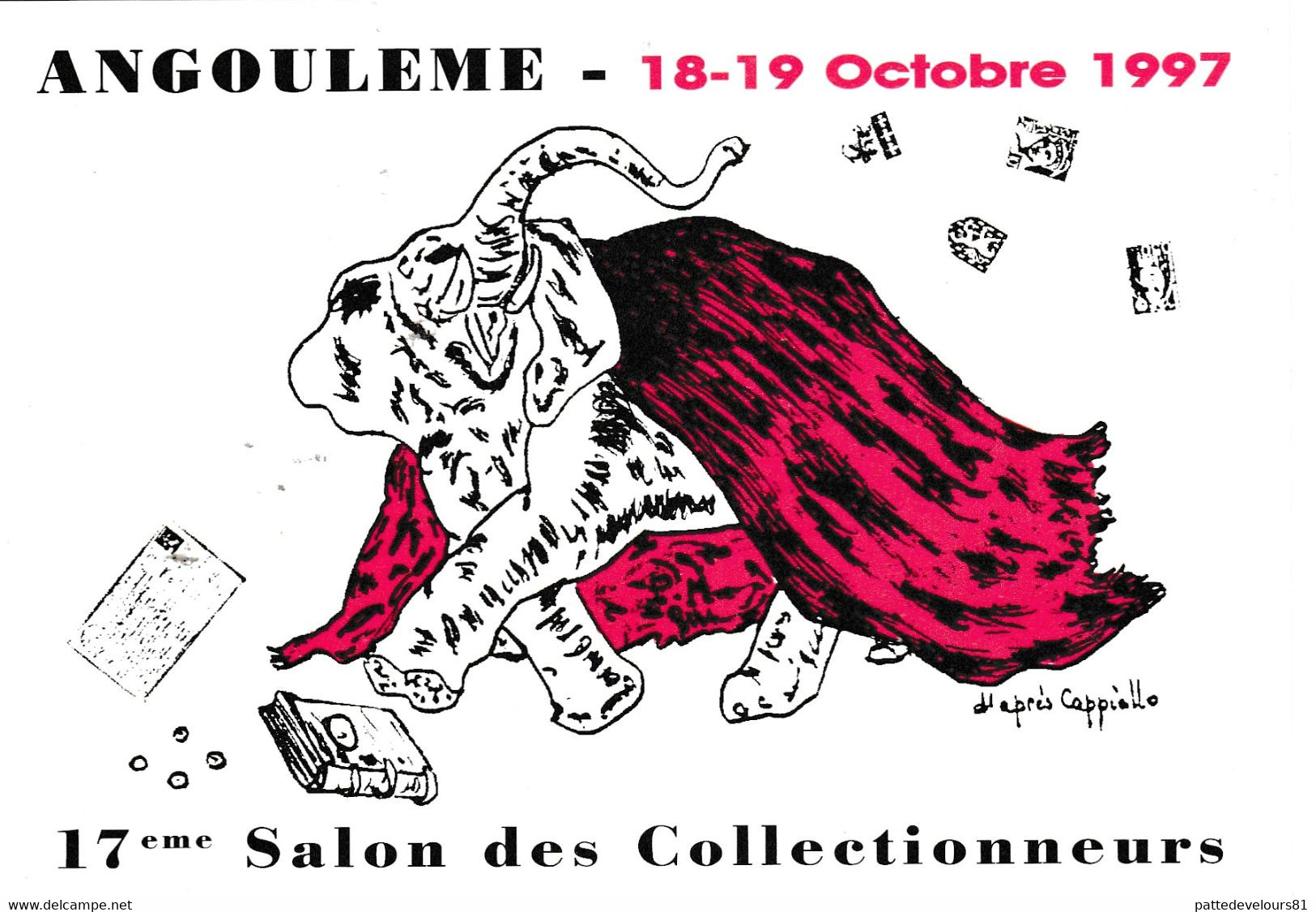 CPM Bourse Salon 1997 (16) ANGOULÊME Eléphant Elefant Elefante Olifant Illustrateur D'après CAPPIELLO - Bourses & Salons De Collections