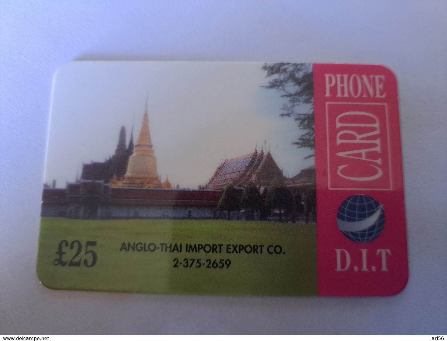 GREAT BRITAIN   25 POUND  / ANGLO- THAI IMPORT EXPORT  /    DIT PHONECARD    PREPAID CARD      **12124** - Collections